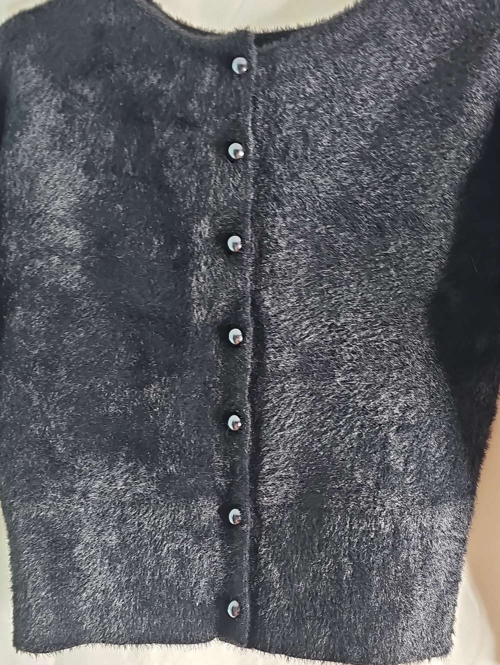Joie Black Fuzzy Crewneck Sweater - Picture 3 of 7